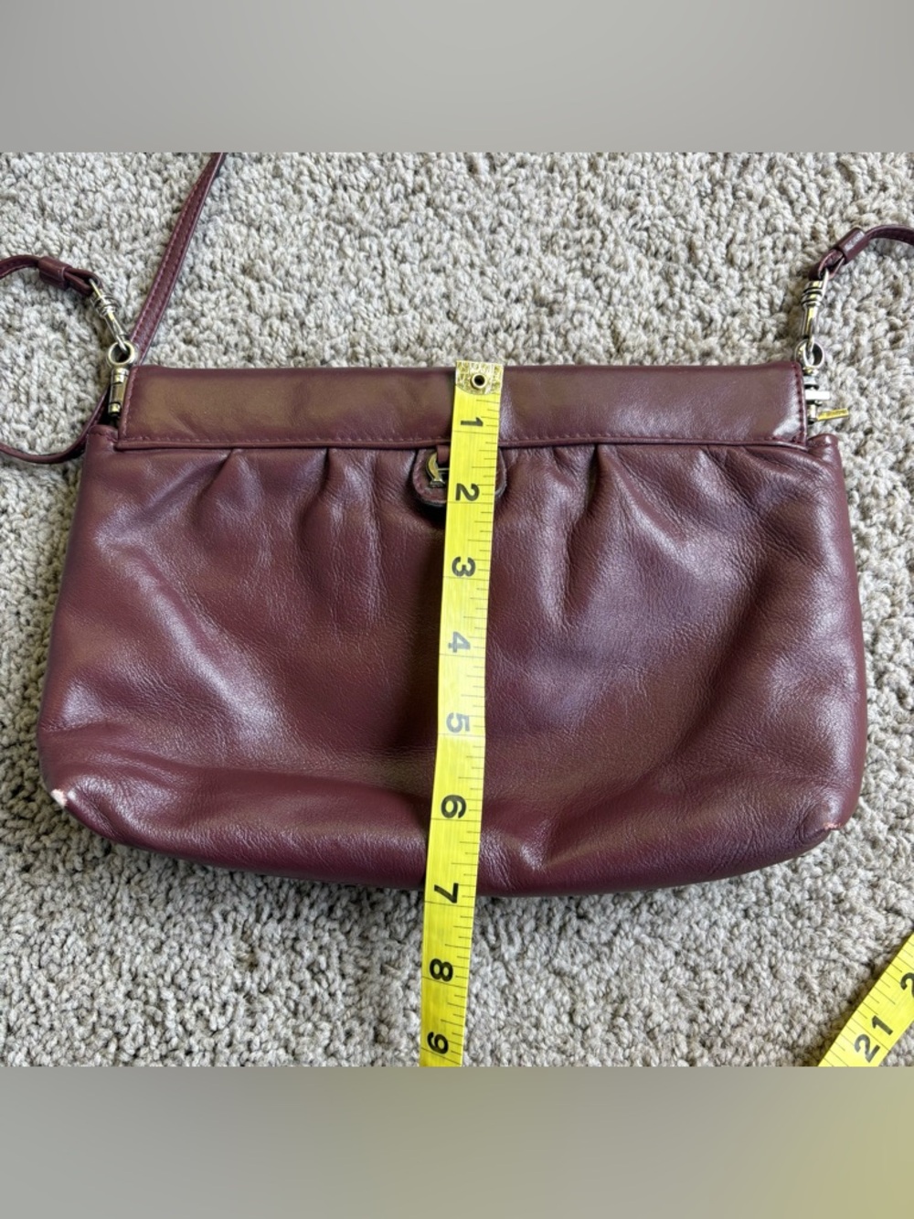 Vintage Etienne Aigner Burgundy Leather Crossbody/Clutch Bag - Picture 10 of 10
